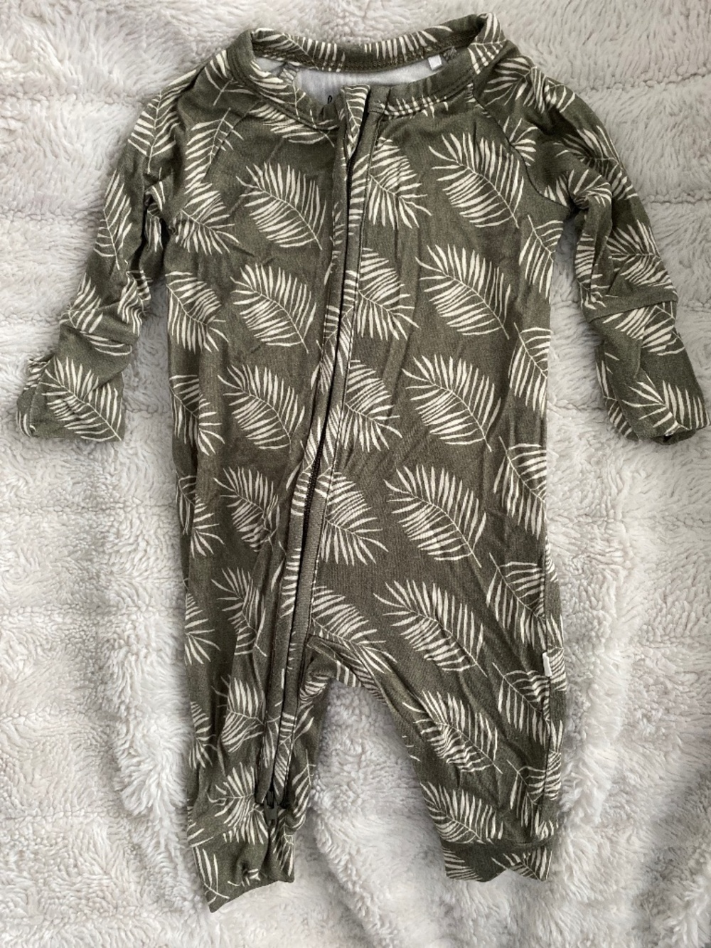 Brave Little Ones Bamboo Newborn Bodysuit with Palm Leaves